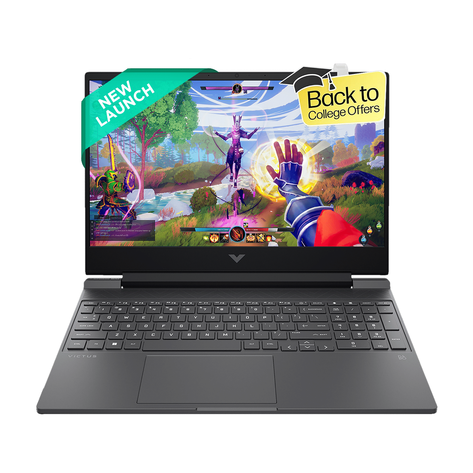 HP Victus Intel Core i7 13th Gen Gaming Laptop (16GB, 512GB SSD, Windows 11 Home, 8GB Graphics, 15.6 inch 144 Hz Full HD IPS Display, NVIDIA GeForce RTX 4060, MS Office 2021, Mica Silver, 2.29 KG)