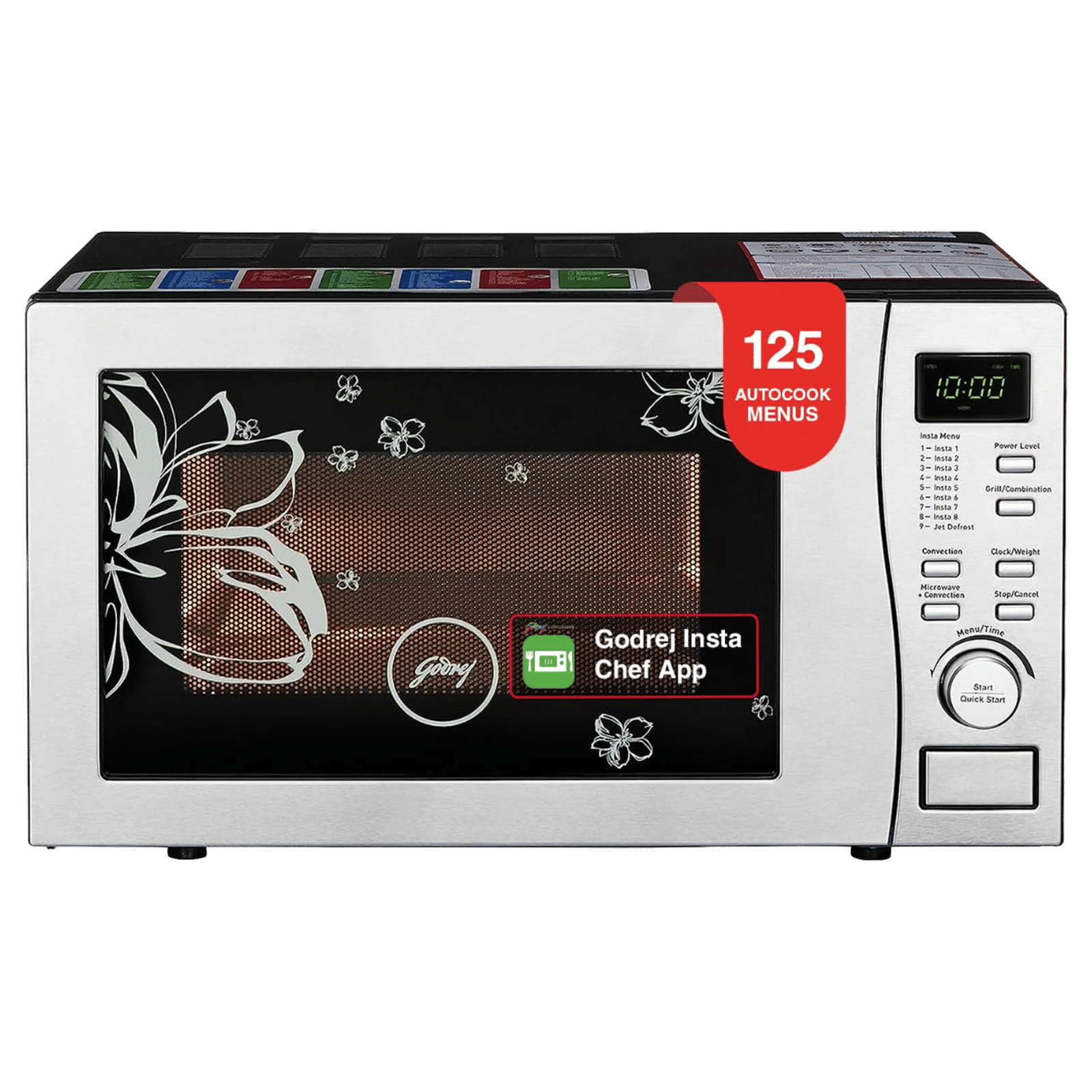 Godrej GMX 519 CP1 PZ  19L Convection Microwave Oven with 4 Step Cooking (White Rose)