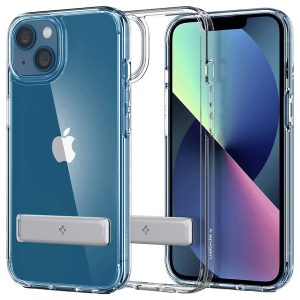 spigen Ultra Hybrid S TPU & Polycarbonate Back Case for Apple iPhone 13 (Air Cushion Technology, Crystal Clear)_1