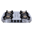 Elica INOX 604 SS 4 Burner Manual Gas Stove (Round Euro Coated Grid, Silver)_1