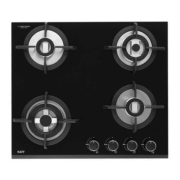KAFF KH60 BR4 Tempered Glass Top 4 Burner Automatic Electric Hob (Heavy Duty Cast Iron Pan Support, Black)_1
