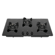 Faber Ultima Plus HT783 CRS BR CI AI Toughened Glass Top 3 Burner Automatic Hob (Cast Iron Pan Support, Black)_1
