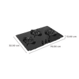 Faber Ultima Plus HT783 CRS BR CI AI Toughened Glass Top 3 Burner Automatic Hob (Cast Iron Pan Support, Black)_2