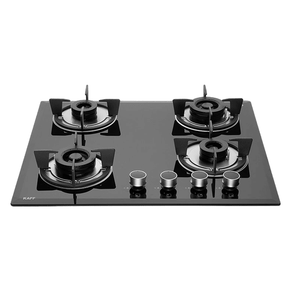 KAFF FBB 604 Tempered Glass Top 4 Burner Automatic Electric Hob (Enamelled Matt Finish Grills, Black)_1