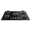 Faber Nexus IND HT905 CRS BR CI AI Toughened Glass Top 5 Burner Automatic Hob (Cast Iron Pan Support, Black)_1