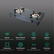 Bajaj 2BRGP7 Toughened Glass Top 2 Burner Manual Gas Stove (ISI Certified, Black)_3