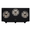 Elica CT VETRO 370 J Toughened Glass Top 3 Burner Manual Gas Stove (Rust Resistant, Black)_4