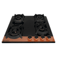 Faber UTOPIA HT 604 CRS BR CI AI Toughened Glass Top 4 Burner Automatic Electric Hob (Heat Resistant Metal Knob, Black)_1