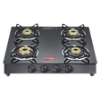 Prestige Marvel Plus Toughened Glass Top 4 Burner Manual Gas Stove (Ergonomic Knob, Black)_1