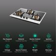 Glen 1073 XL SQ HT DB TR BW77 Toughened Glass Top 3 Burner Automatic Electric Hob (Vitreous Enamelled Pan Support, Black/White)_3