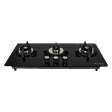 Faber Maxus HT803 CRS BR CI AI Toughened Glass Top 3 Burner Automatic Hob (High Quality Knob, Black)_1
