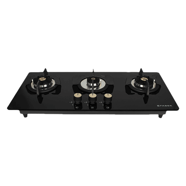 Faber Maxus HT803 CRS BR CI AI Toughened Glass Top 3 Burner Automatic Hob (High Quality Knob, Black)_1