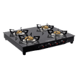Lifelong LLGS27 Toughened Glass Top 4 Burner Manual Gas Stove (Nylon Knobs, Black)_1
