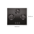 Elica CLASSIC FLEXI AB MFC 3B 60 MT Glass Top 3 Burner Automatic Electric Hob (Cast Iron Grid, Black)_2