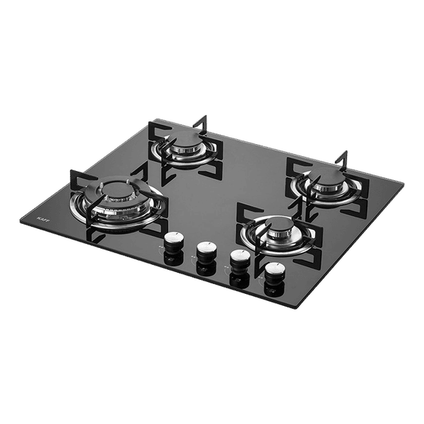 KAFF NE 4B 60 GF Tempered Glass Top 4 Burner Automatic Electric Hob (Enamelled Matt Finish Grills, Black)_1