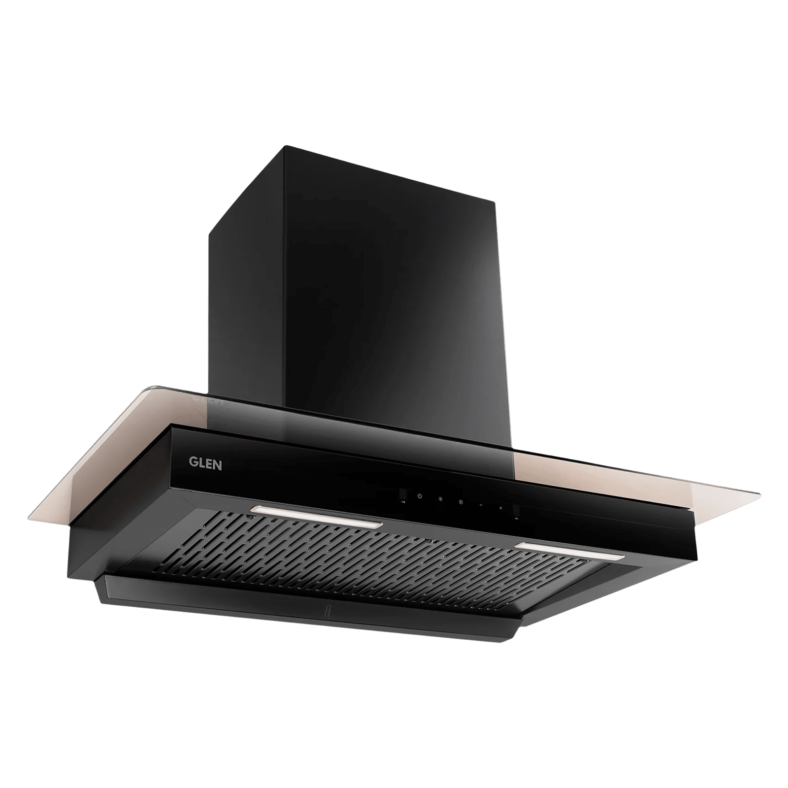 GLEN 6062 BL 90cm 1200m3/hr Ducted Auto Clean Wall Mounted Chimney with Touch Control Panel (Black)