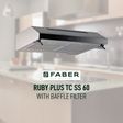 FABER RUBY XL TC SS 60cm 700m3/hr Ductless Wall Mounted Chimney with Touch Control (Stainless Steel)_4