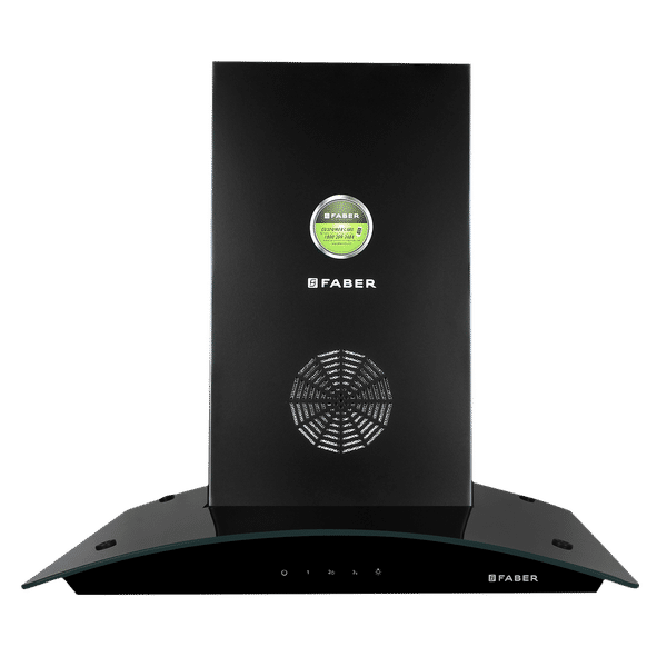FABER FEEL 3D PLUS MAX T2S2 BK TC 60cm 1350m3/hr Ductless Auto Clean Wall Mounted Chimney with Touch Control Panel (Black)_1