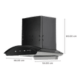 FABER HOOD ELLORA 3D IN HC SC BF BK 60cm 1400m3/hr Ductless Auto Clean Wall Mounted Chimney with Baffle Filter (Black)_2