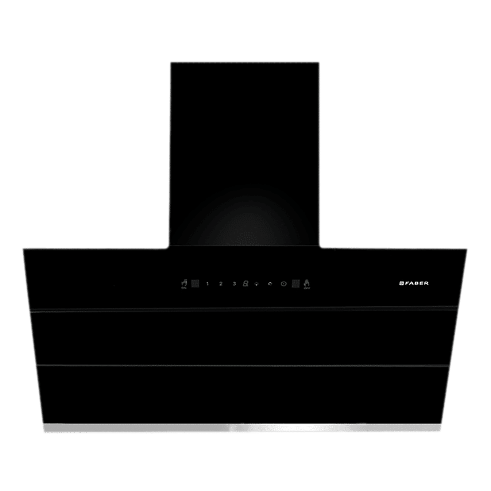 FABER ZENITH FL SC AC BK 90cm 1350m3/hr Ducted Auto Clean Wall Mounted Chimney with Touch Control (Black)