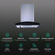 elica GLACE EDS HE LTW 60 BK NERO T4V LED 60cm 1010m3/hr Ducted Wall Mounted Chimney with Touch Control Panel (Silver)_3