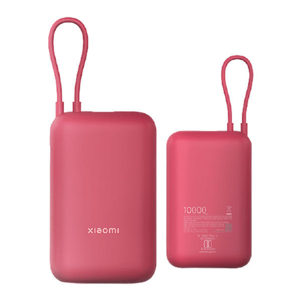 Xiaomi Pocket 10000 mAh 22.5W Fast Charging Power Bank (2 Type A & 1 Type C Ports, QC 3.0 Support, Pink)_1