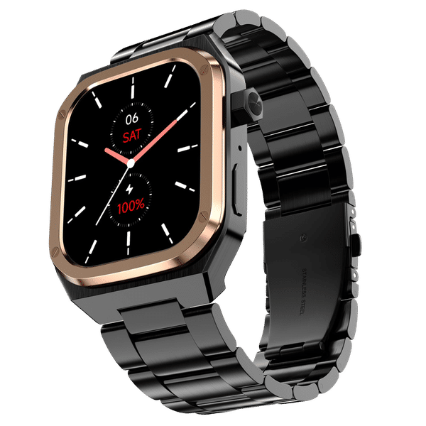 noise ColorFit Chrome Smartwatch with Activity Tracker (46.99mm AMOLED Display, IP68 Water Resistance, Elite Midnight Gold Strap)_1