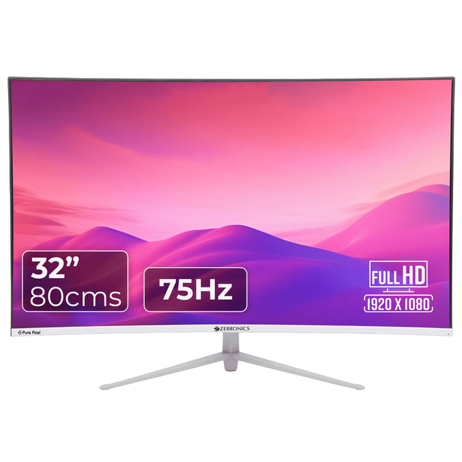 ZEBRONICS MT94 80 cm (32 inch) Full HD LED Ultra Slim Curved Gaming Monitor with Built-in Speaker