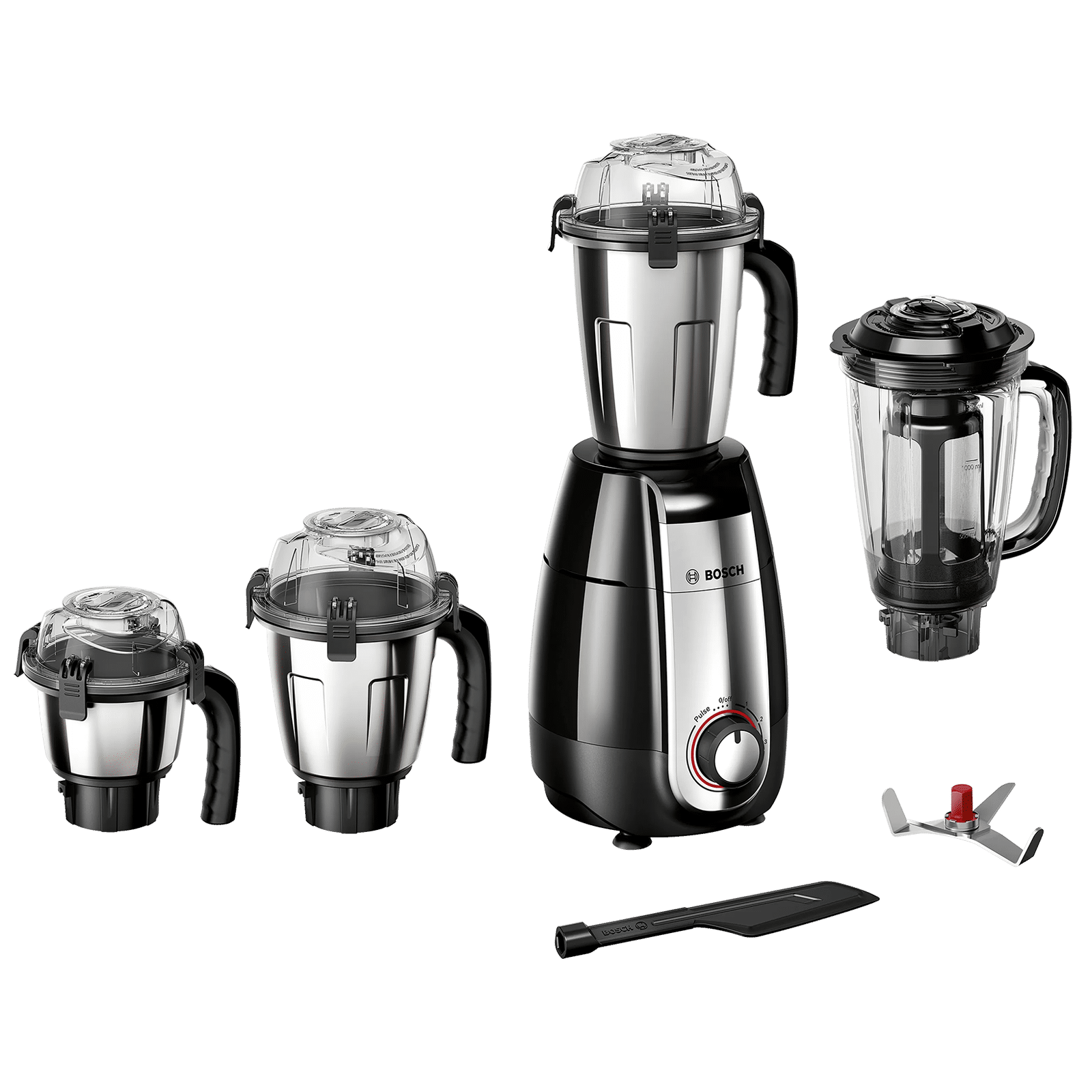 BOSCH TrueMixx Pro 1000 Watt 4 Jars Mixer Grinder (24000 RPM, Stone Pounding Technology, Black)