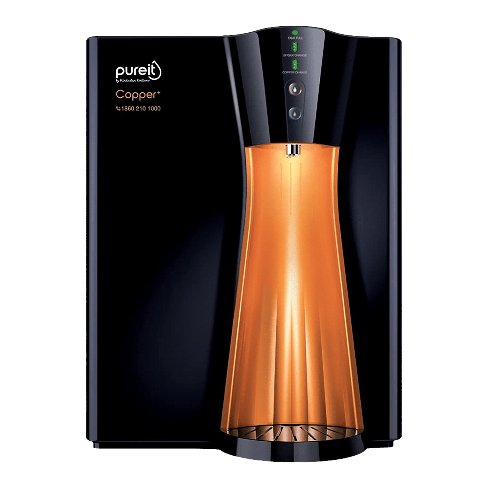 pureit Copper + Eco Mineral 8L RO + UV + MF Water Purifier with Advanced 7 Stage Purification And Eco Recovery Technology (Black)