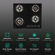 KAFF BLH 604 Tempered Glass Top 4 Burner Automatic Electric Hob (Flame Failure Device, Black)_3