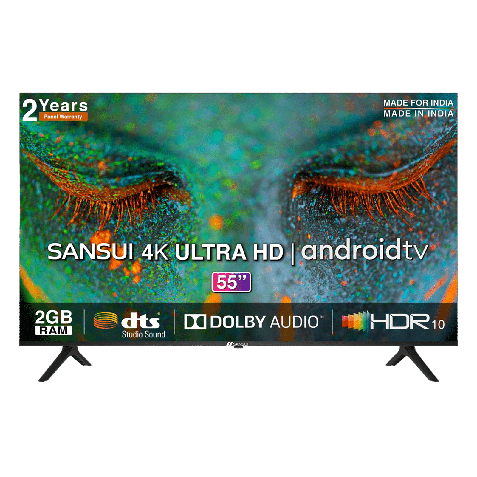 SANSUI 140 cm (55 inch) 4K Ultra HD LED Android TV with Dolby Atmos (2021 model)