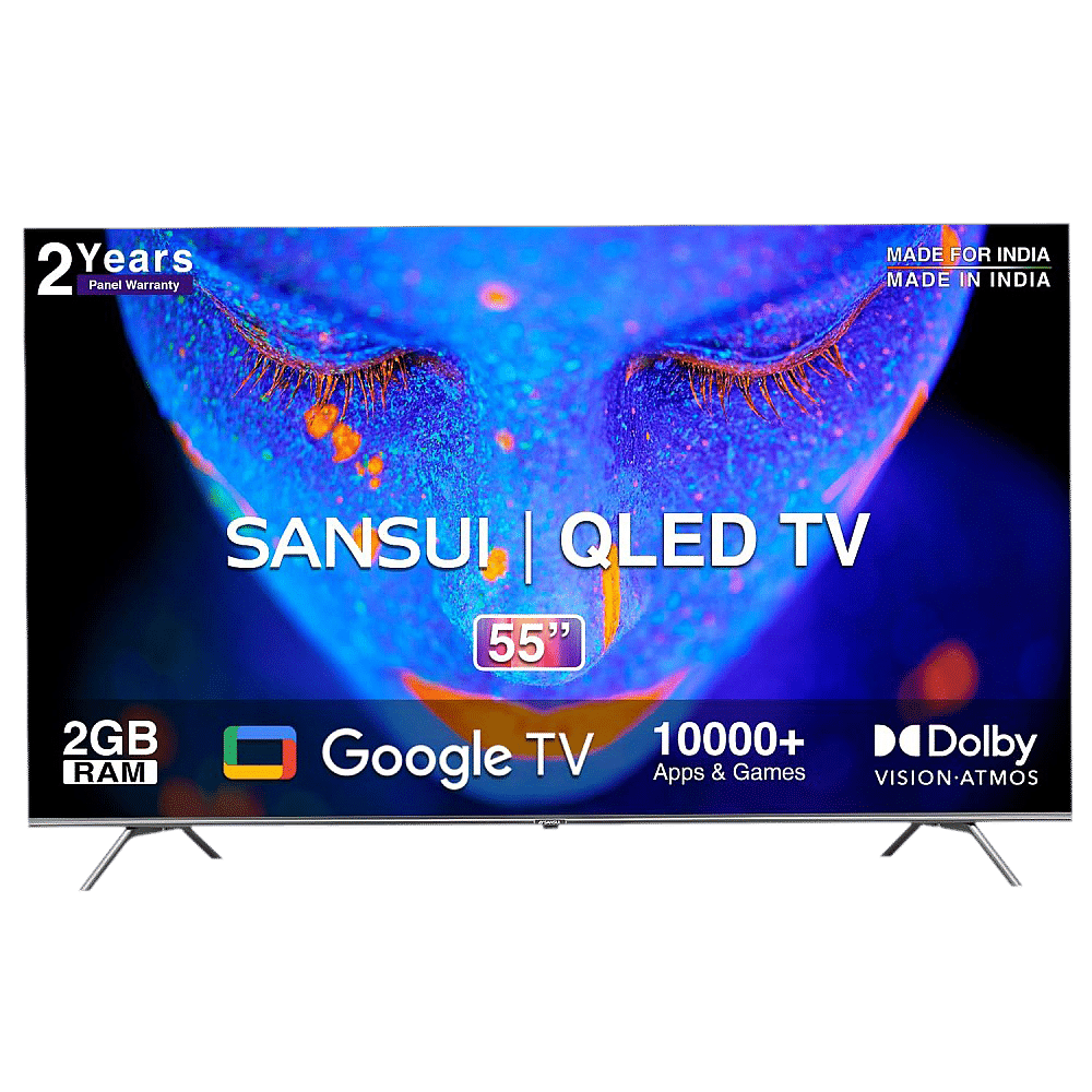 SANSUI 140 cm (55 inch) QLED 4K Ultra HD Google TV with Dolby Vision & Dolby Atmos (2022 model)