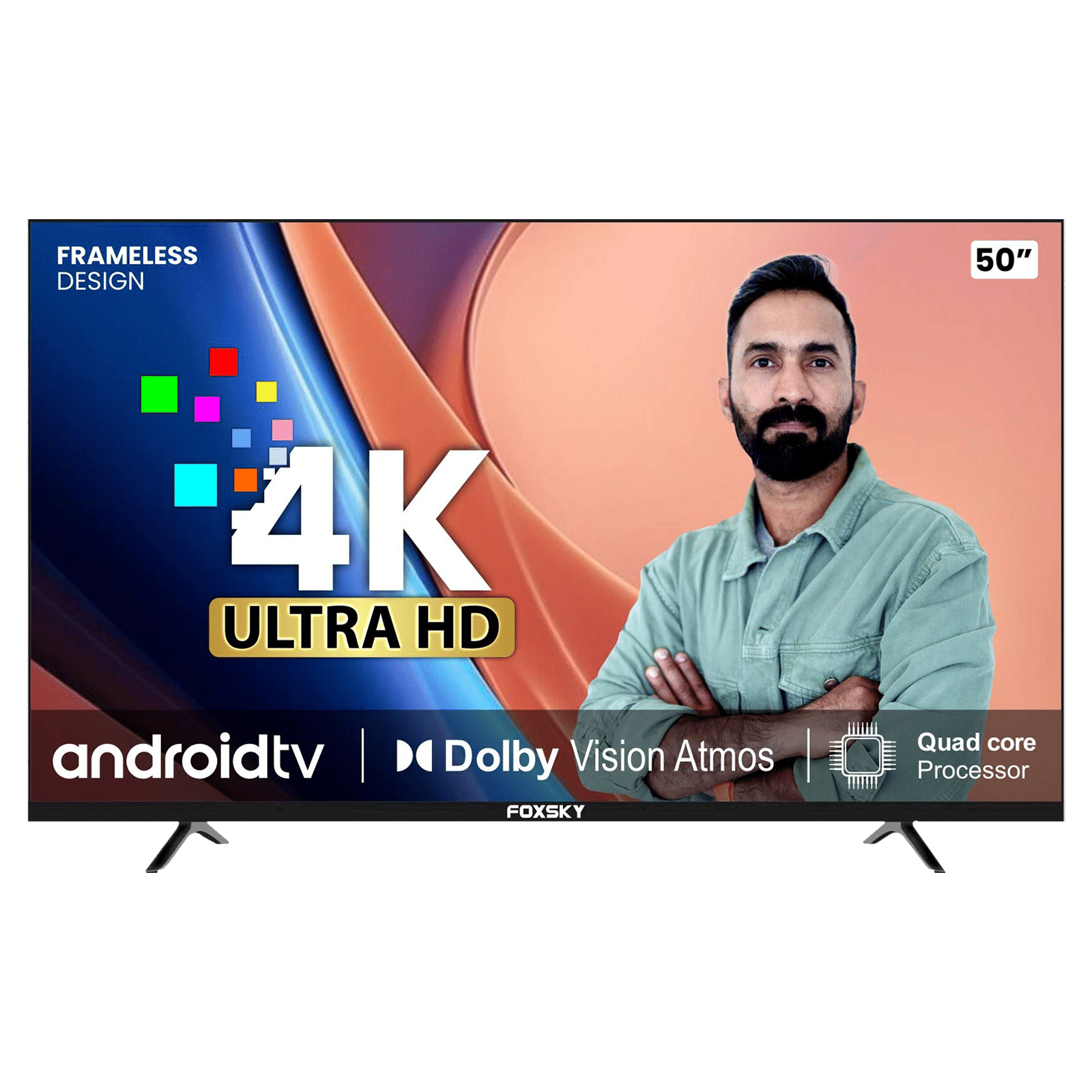 Foxsky 127 cm (50 inch) 4K Ultra HD LED Smart Android TV with Google Assistant (2021 model)