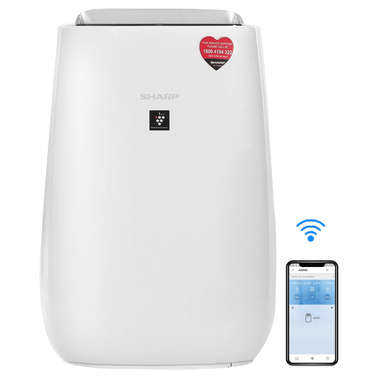 SHARP FPJ52MW Plasmacluster Ions Technology Room Air Purifier (WiFi Connectivity, White)