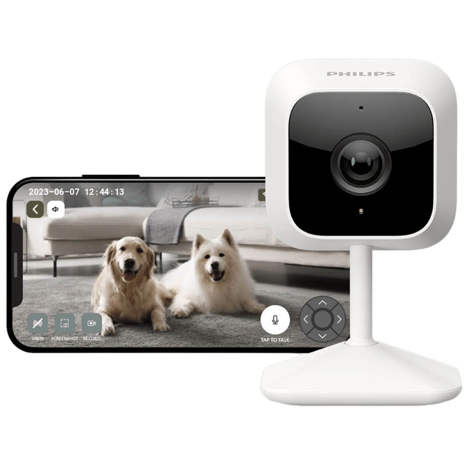 PHILIPS HSP1000/01 Wifi Fixed 3D CCTV Security Camera (Night Vision, White)