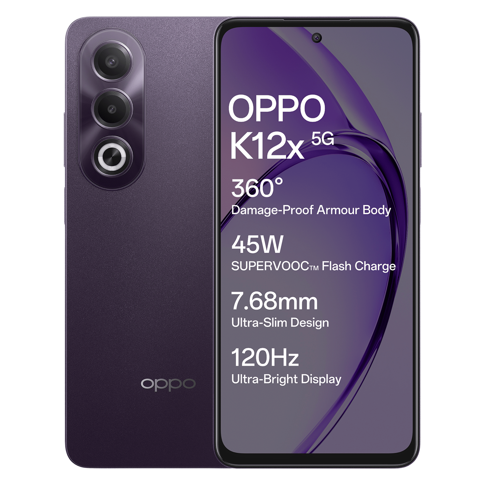 oppo K12x 5G (8GB RAM, 256GB, Midnight Violet)