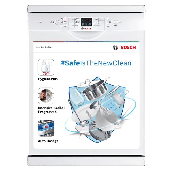 BOSCH Series 6 13 Place Settings Free Standing Dishwasher with Glass Protection Technology (White)_1