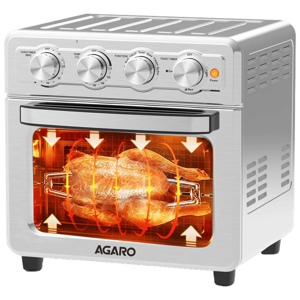 AGARO Regal 23L 1700 Watt Air Fryer with 360 Degree Heat Circulation Technology (Silver)_1