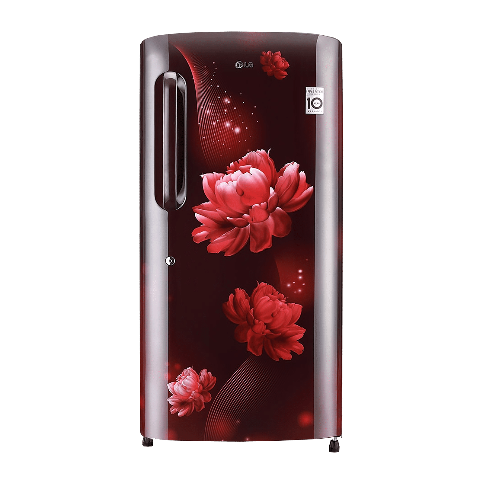 LG 215 Litres 4 Star Direct Cool Single Door Refrigerator with Stabilizer Free Operation (GL-B221ASCY.DSCZEB, Scarlet Charm)