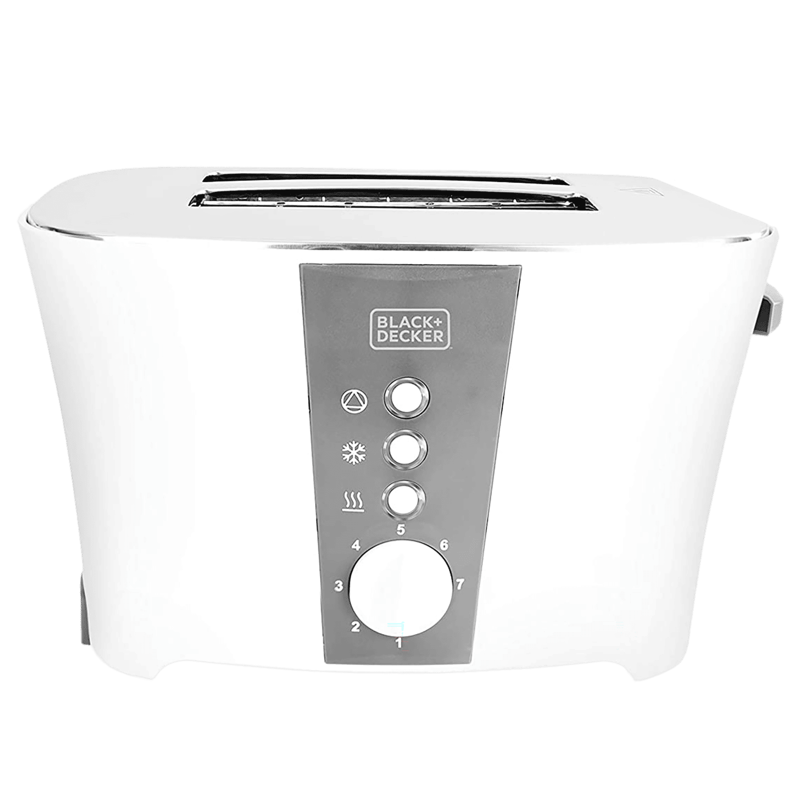 BLACK+DECKER ET122 800W 2 Slice Pop-Up Toaster with Removable Crumb Tray (White)