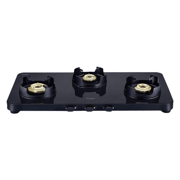 Prestige Edge Toughened Glass Top 3 Burner Manual Gas Stove (Ergonomic Knob, Black)_1