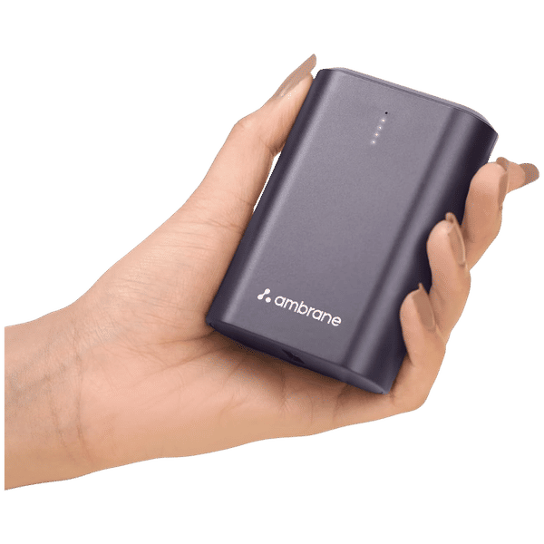 ambrane PowerLit 30 10000 mAh 33W Fast Charging Power Bank (1 Type C & 1 USB-A Ports, Mini Pocket Size, Purple)_1