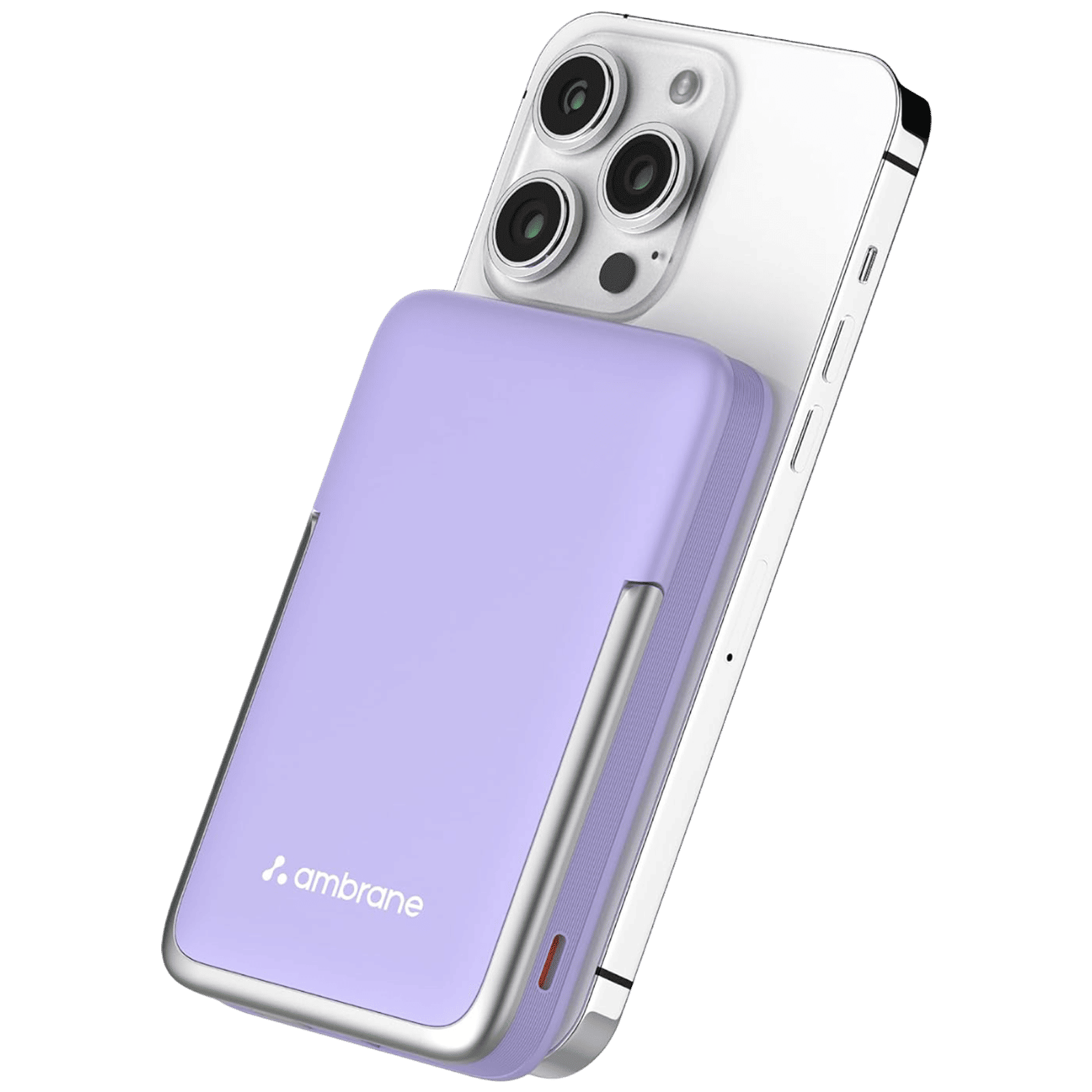 ambrane ‎AeroSync PB 11 10000 mAh 22.5W Fast Charging Power Bank (1 Type C & USB-A Ports, Strong Metal Mobile Stand, Purple)