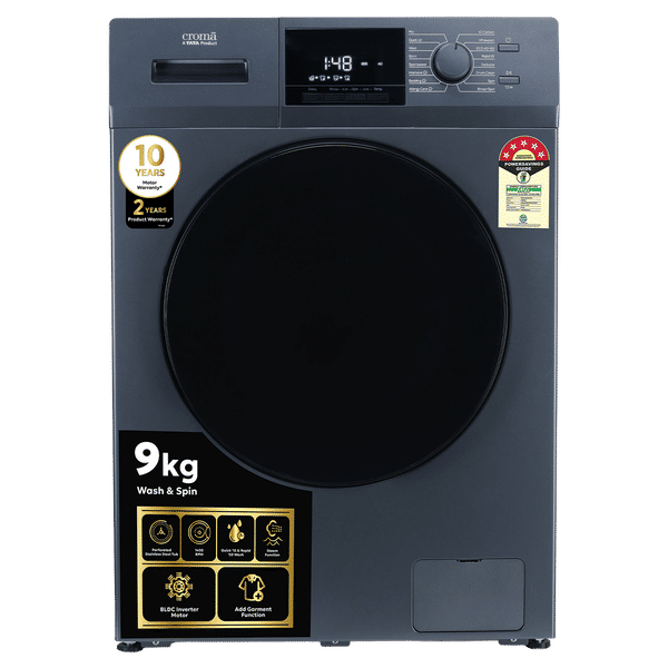 Croma 9 kg 5 Star Inverter Fully Automatic Front Load Washing Machine (CRLW090FLF316253, BLDC Invertor Motor, Polar Blue)_1