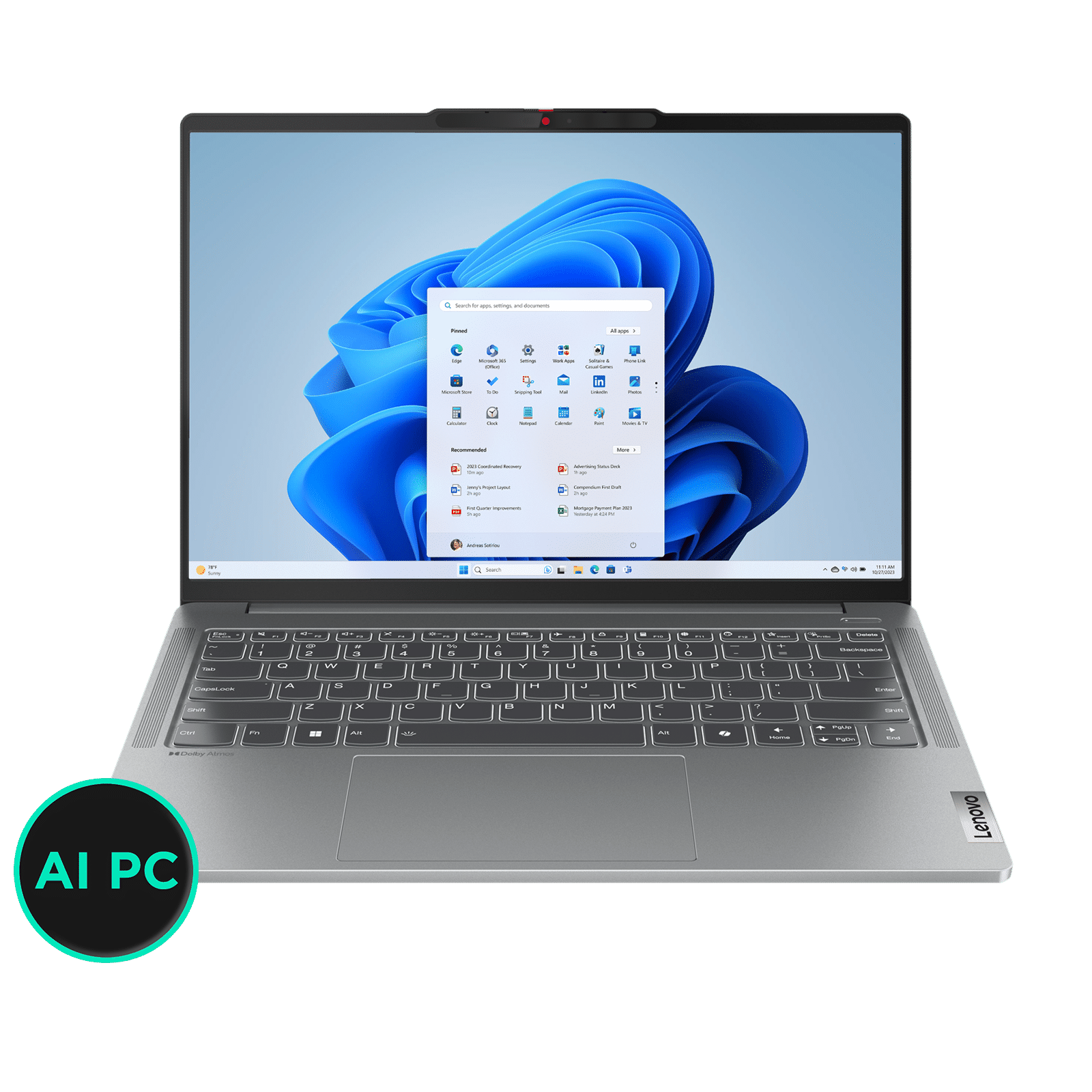 Lenovo IdeaPad Pro 5i Intel Core Ultra 9 14th Gen Thin and Light Laptop (32GB, 1TB SSD, Windows 11 Pro, 14 inch OLED Display, Arctic Grey, 1.46 KG)