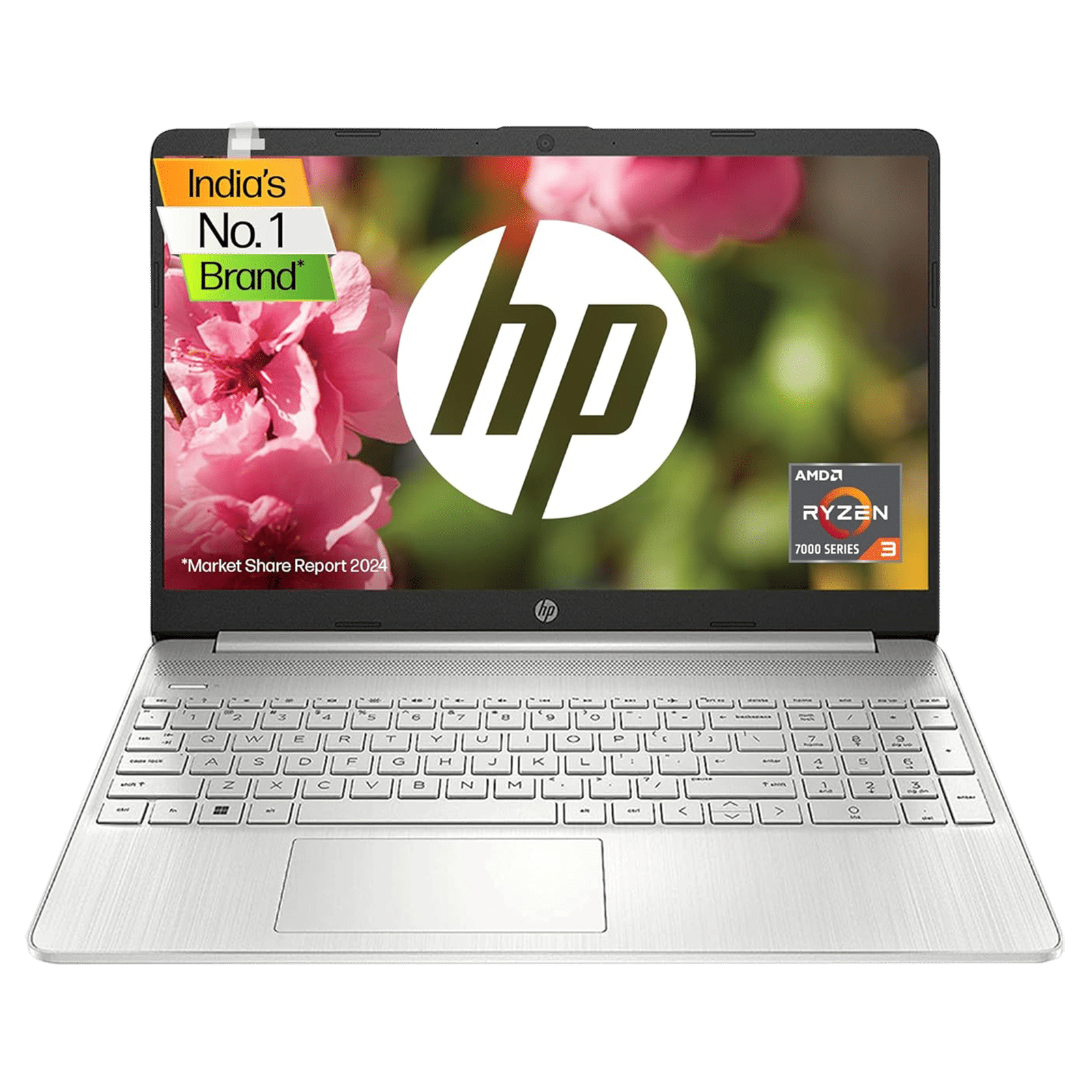 HP 15s-eq2143AU AMD Ryzen 3 5300U Thin & Light Laptop (8GB, 512GB SSD, Windows 11 Home, 15.6 inch Full HD Display, MS Office 2019, Natural Silver, 1.69 KG)