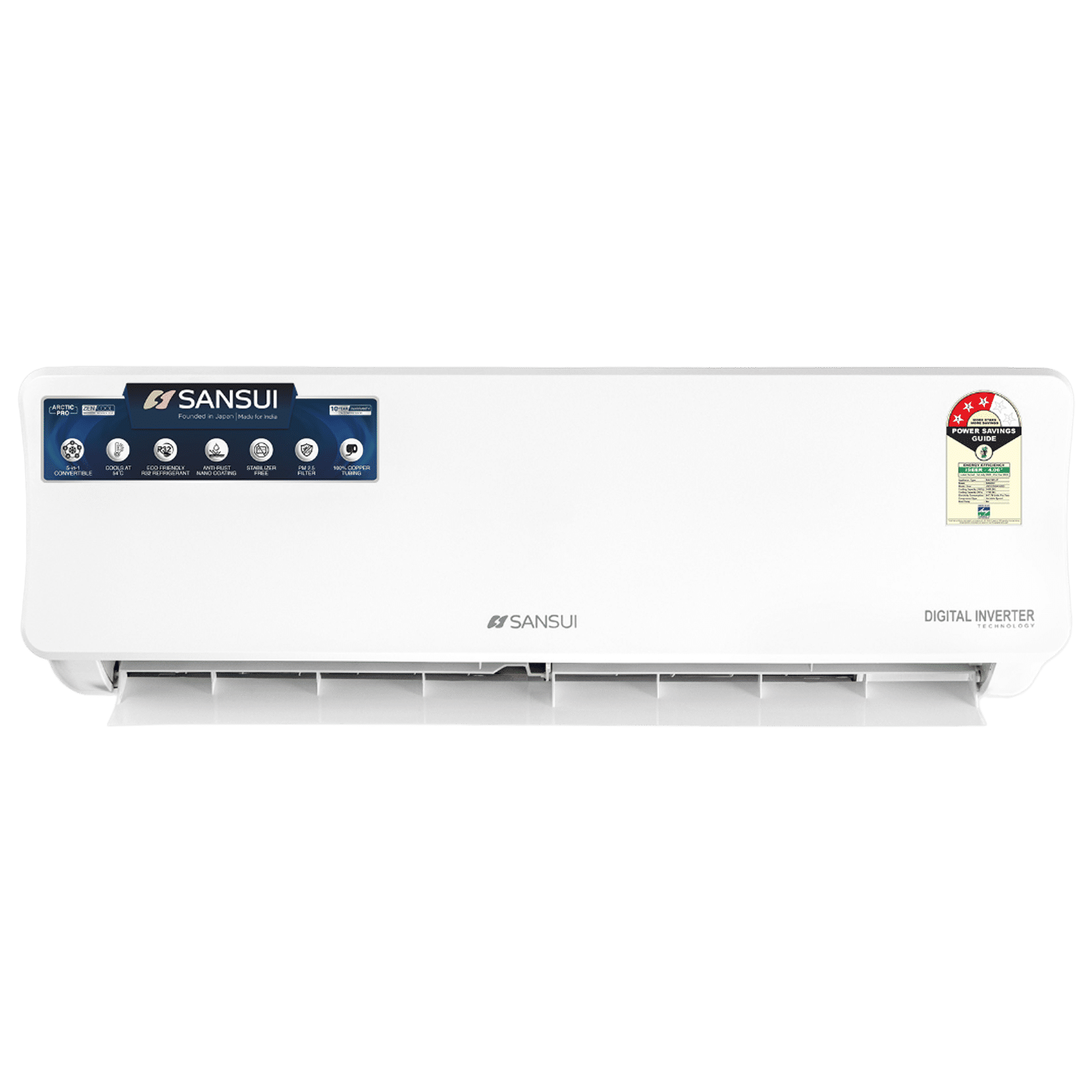 SANSUI Arctic Pro 5 in 1 Convertible 1.5 Ton 3 Star Inverter Split AC with PM 2.5 Filter (2024 Model, Copper Condenser, JSE183SI24A1)