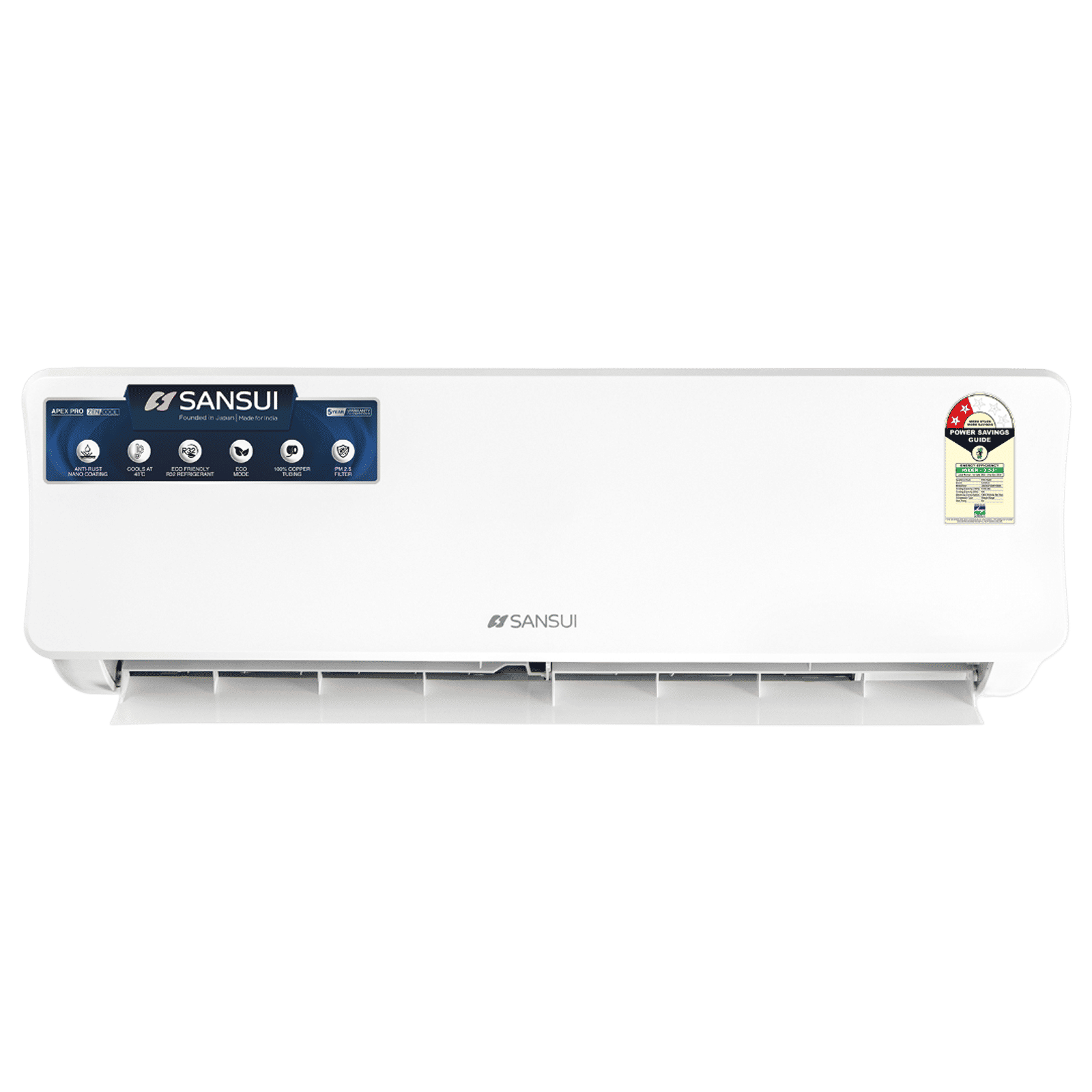 SANSUI Apex Pro 1.8 Ton 2 Star Fixed Speed Split AC (2024 Model, Copper Condenser, PM 2.5 Filter, JSE242FS24F1)