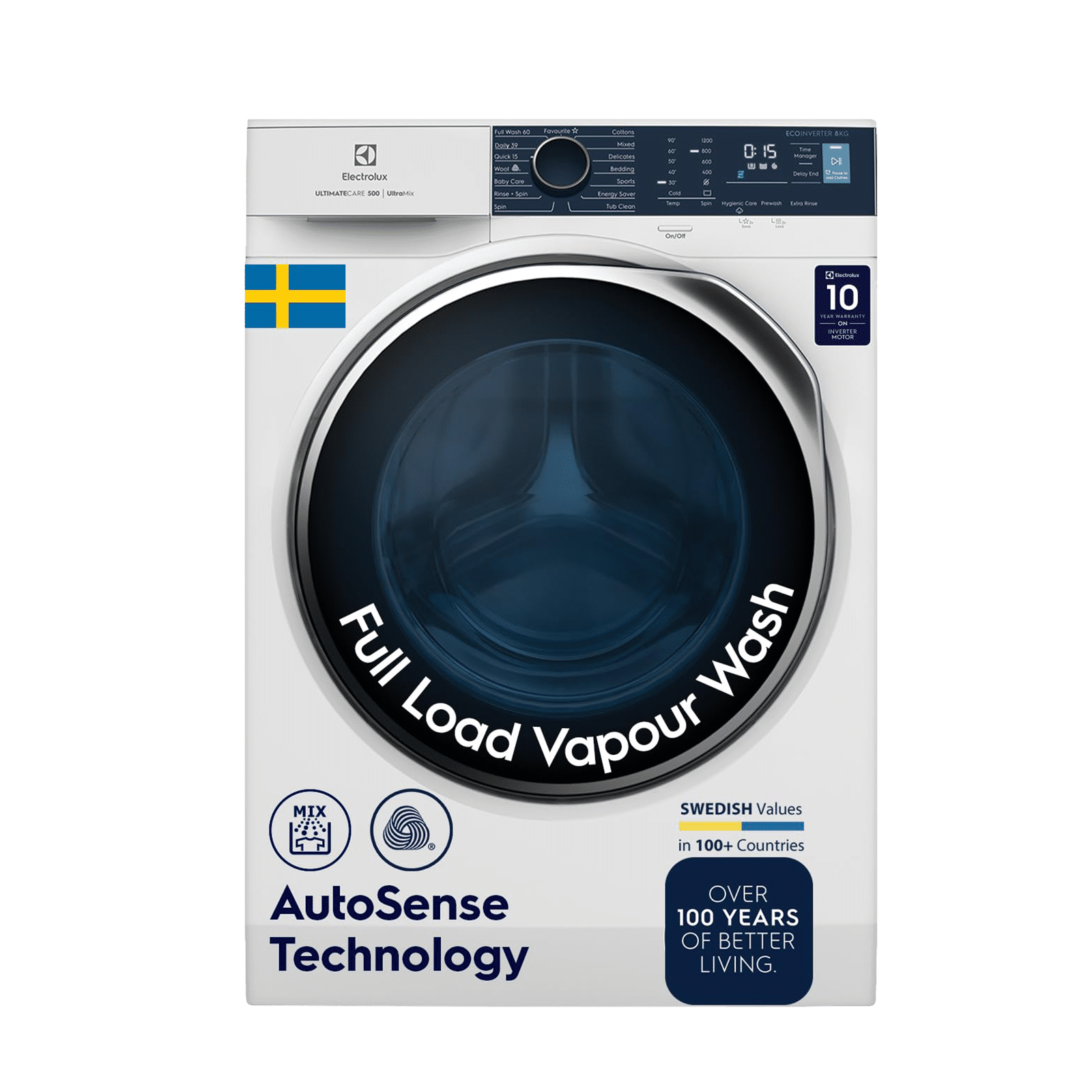 Electrolux 9 Kg 5 Star Fully Automatic Front Load Washing Machine (UltimateCare 500, EWF9024R5WB, UltraMix Technology, White)